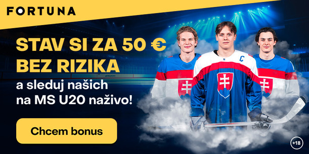 Sledujte zápasy Slovenska na MS U20 v hokeji 2025 LIVE na Fortuna TV!