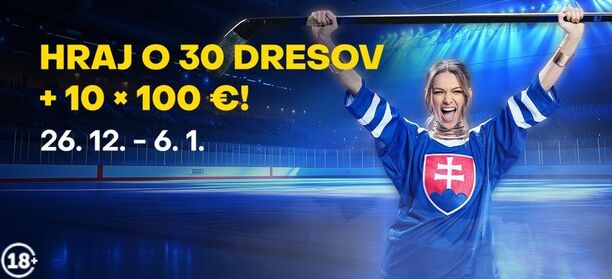 Zahrajte si vo Fortune o 30 repre dresov a 10x 100 eur na stávky počas MS v hokeji U20 2025!